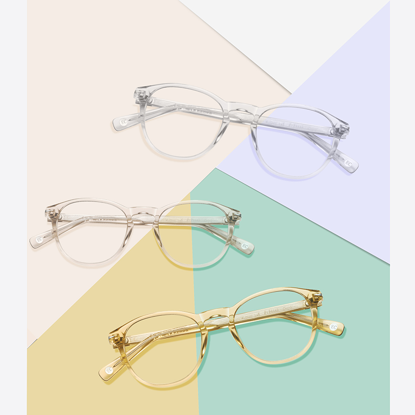 ✨Trendy New Vision - Transparente gelbe runde Brille: Bringen Sie Ihre Modefarben zum Leuchten ✨